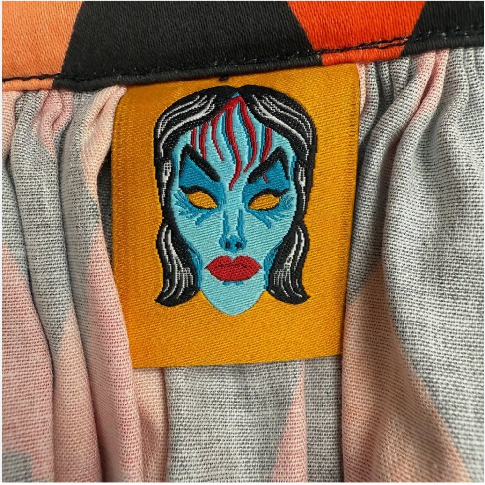 VIXEN BEN‎ COOPER Trick R Treat Swing Skirt Halloween Pleated Retro Whimsigoth - Picture 6 of 16